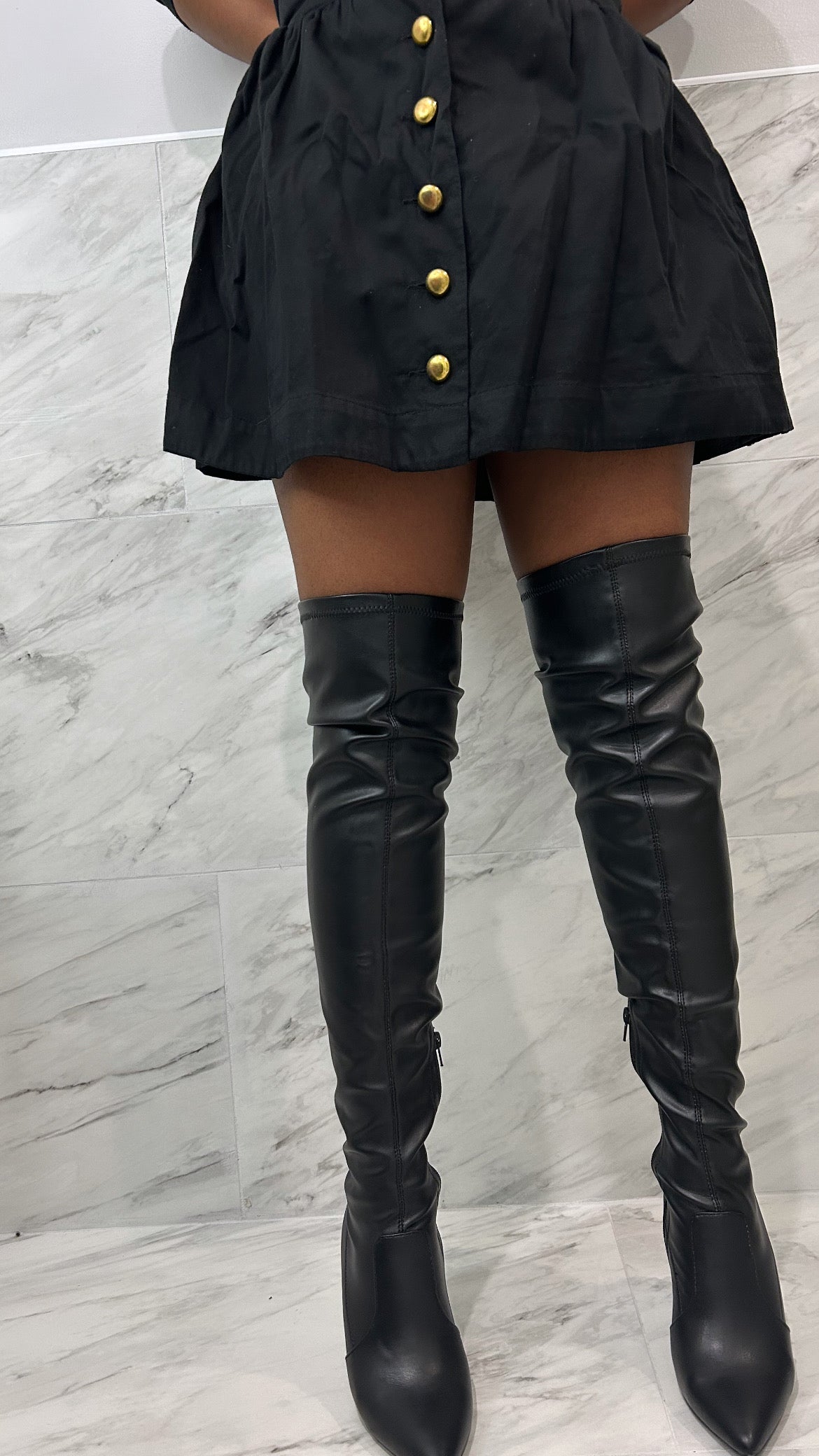 Rising Black Leather Boots